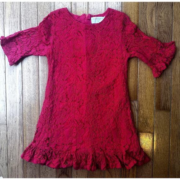 Mud Kingdom Girls Dress Red Lace dress size 5 *Brand size chart in photos - Picture 1 of 15